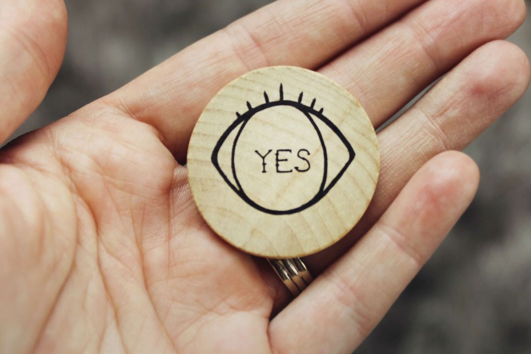 yes on wood piece